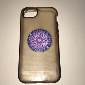 Tech21 iPhone 5s case with purple pop socket